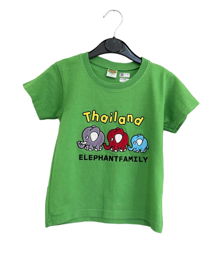 Preloved FD Original - Green Thailand Elephant T Shirt (2-3y)