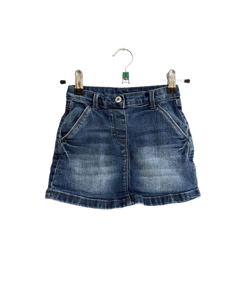 Preloved E-Vie Angel - Blue Jean Denim Mini Skirt (5-6y)