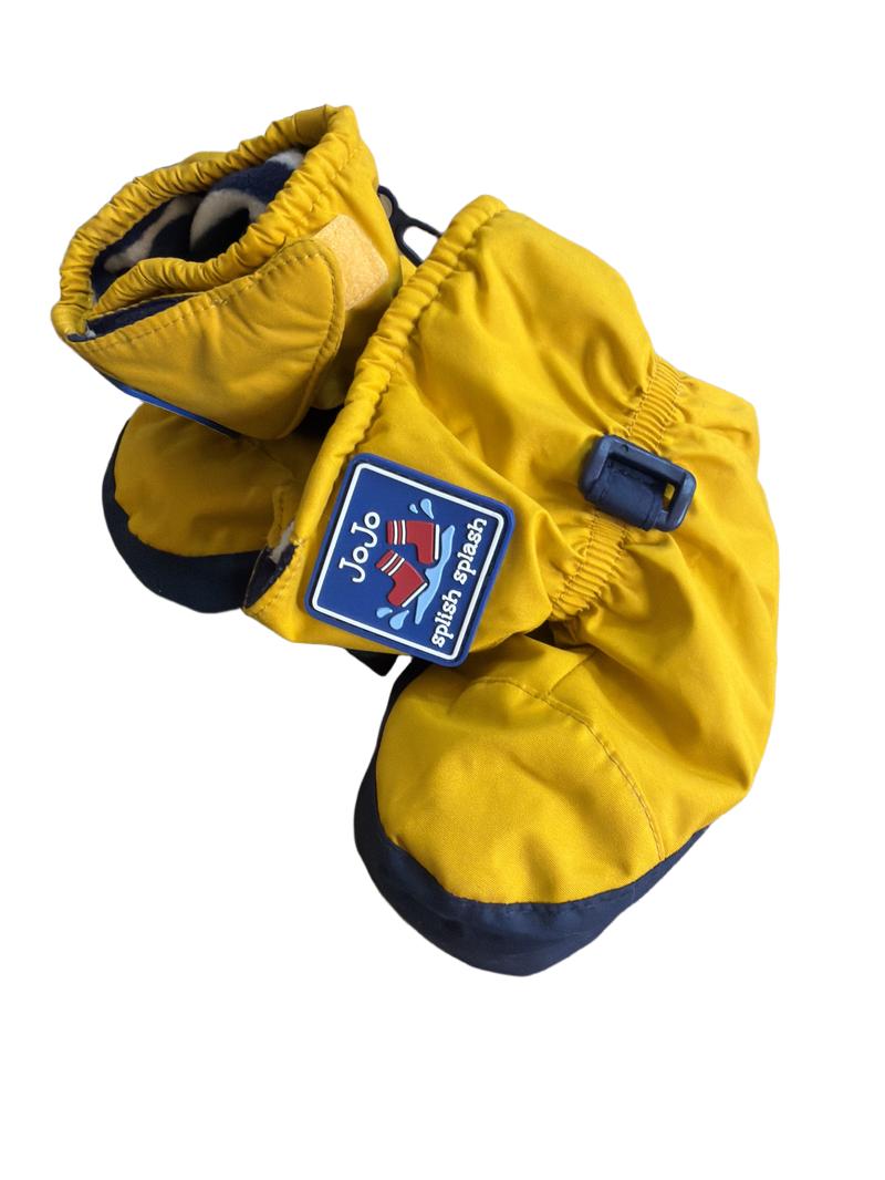 Preloved Jojo Maman Bebe - Yellow Navy Waterproof Booties (0-6m)