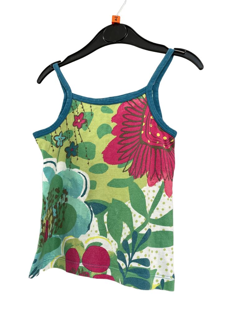 Preloved Catimini - Multicolour Floral Print Strappy Tank Vest (4-5y) - Top