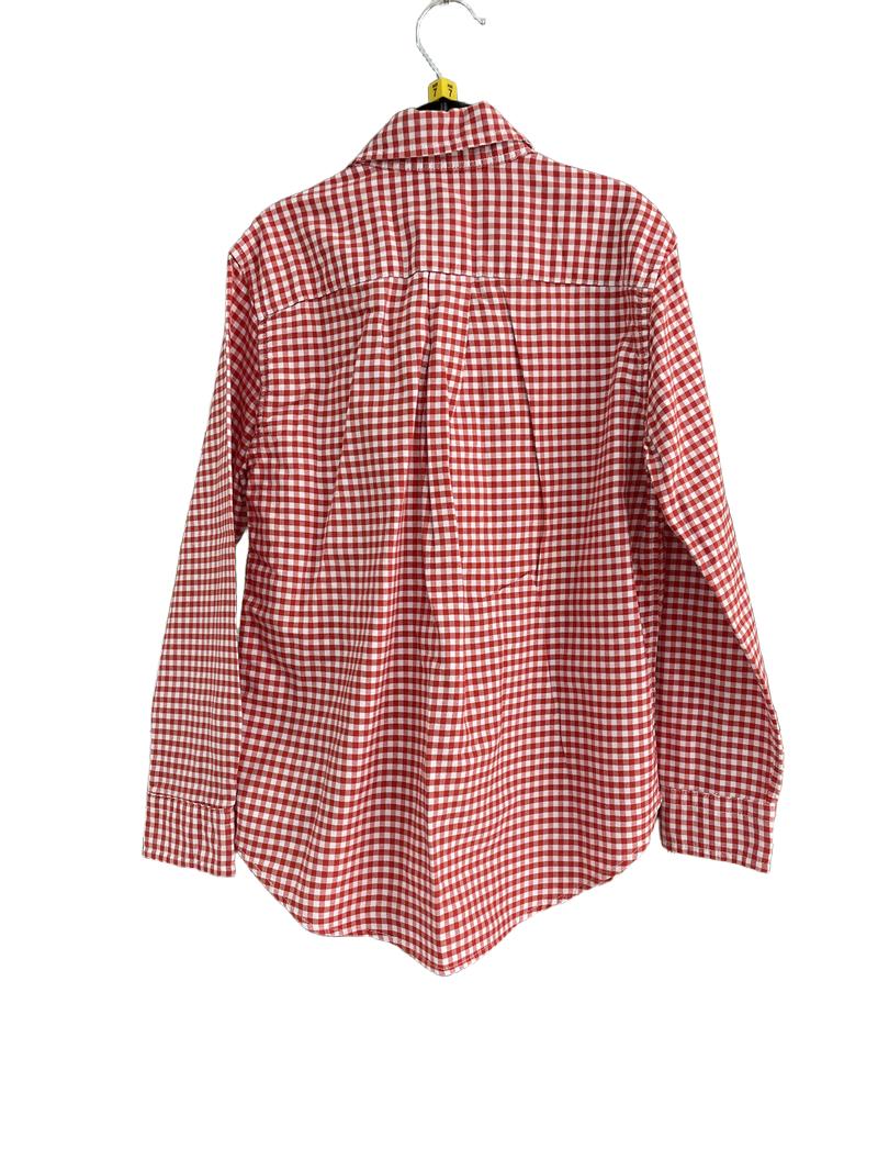 Preloved Ralph Lauren - Red White Check Gingham Long-sleeved Button Down Shirt (7-8y)