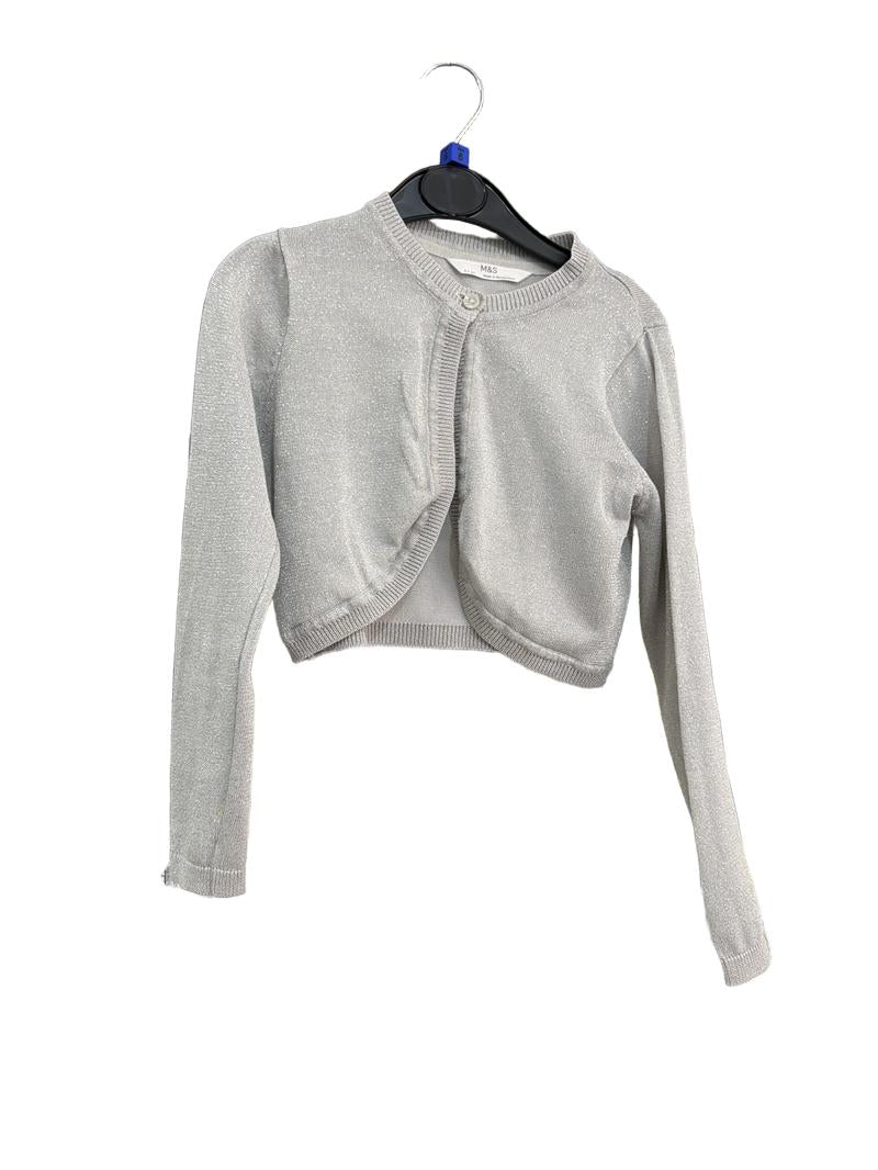 Preloved Marks & Spencer - Silver Sparkle Bolero Cardigan (6-7y)