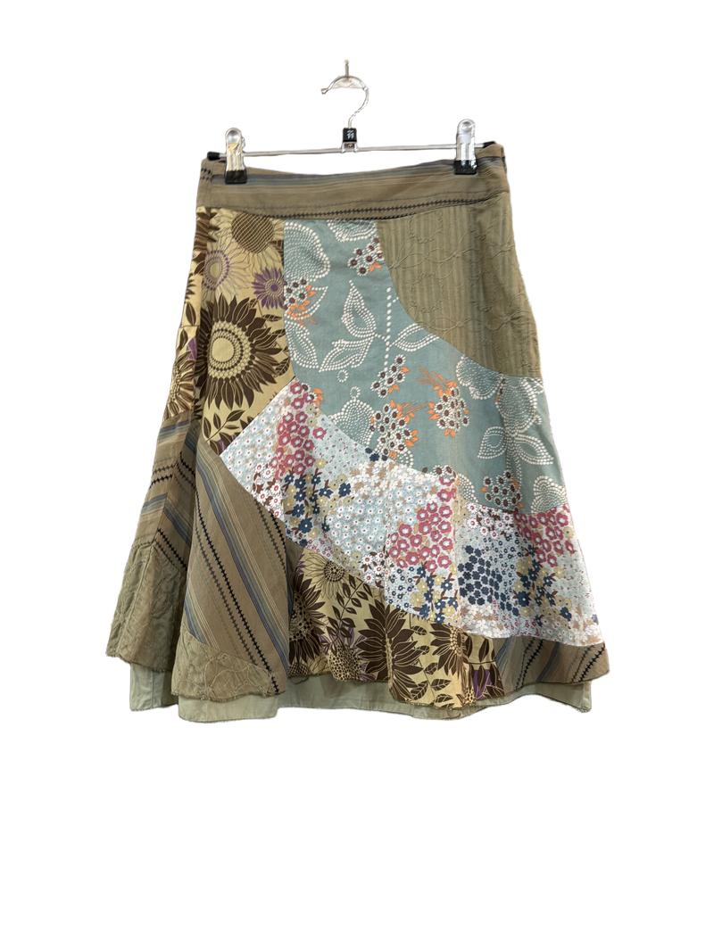 Preloved Next - Green Blue Patchwork Skirt (11-12y)