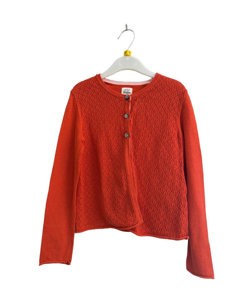 Preloved Mini Boden - Red Pointelle Cardigan (7-8y)