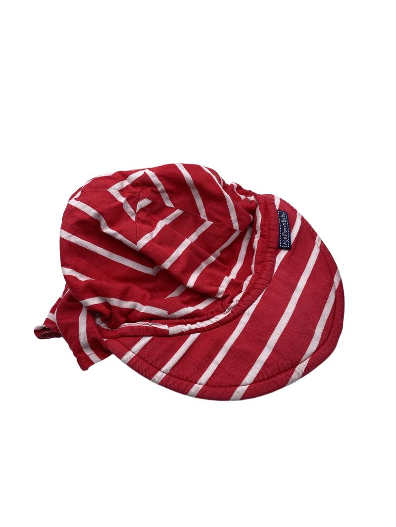 Preloved Jojo Maman Bebe - Red Striped Sun Hat (6-12m) - Accessories