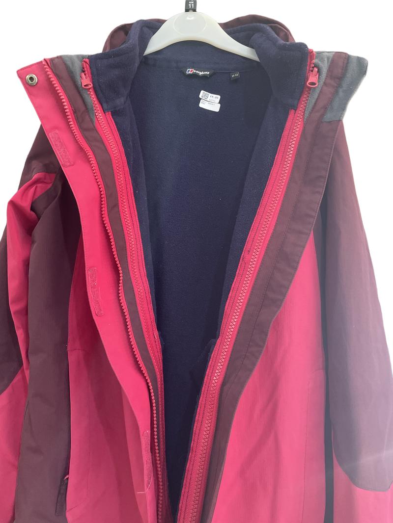 Preloved Berghaus - Red Zip 3-in-1 Rainshell With Fleece Jacket (11-12y)