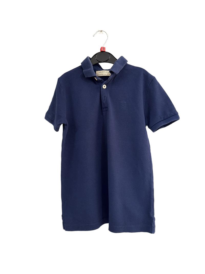 Preloved Zara - Navy Polo Shirt (8-9y)