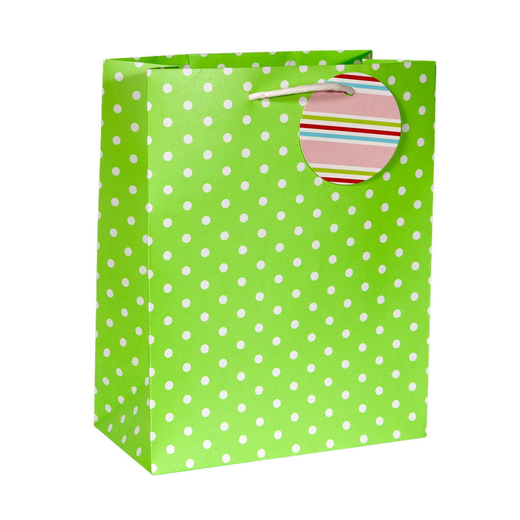 Garden Party Gift Bag Polka Dot on Pale Green Spring Easter