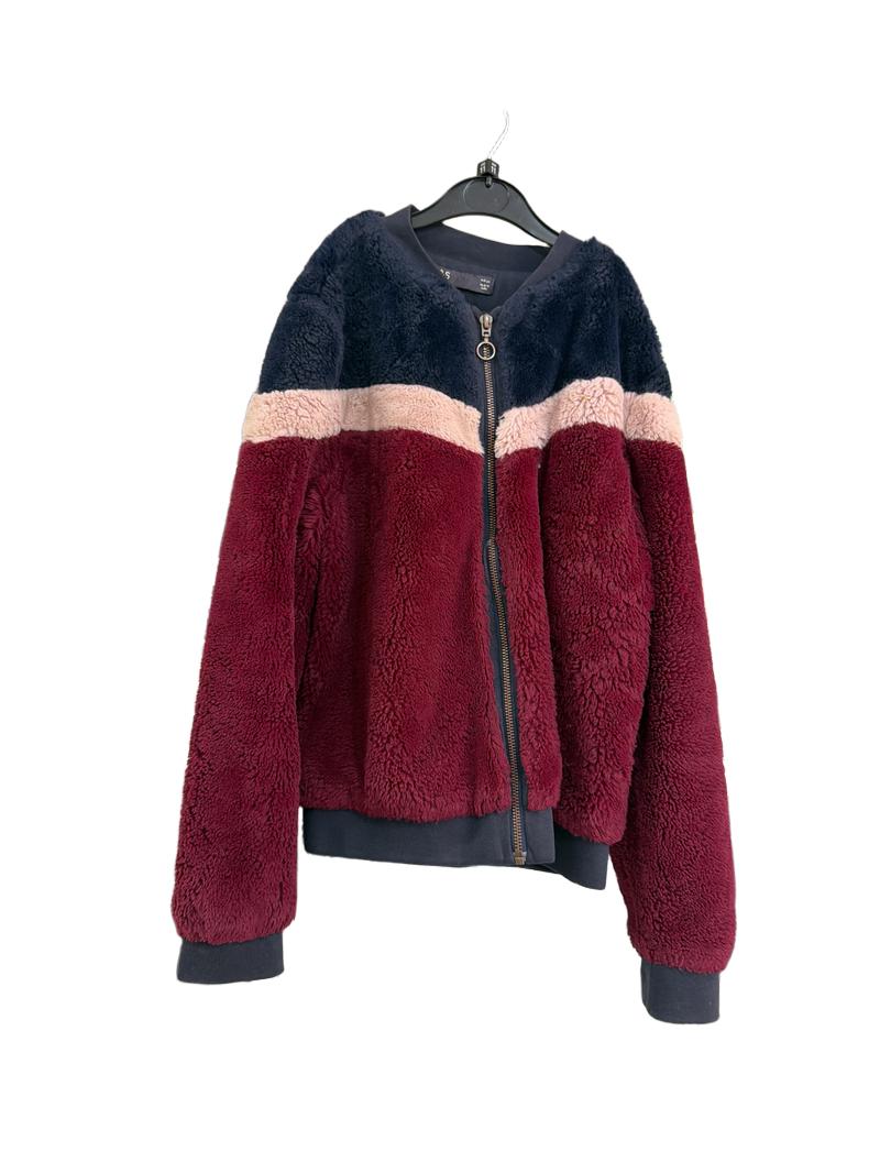 Preloved Marks & Spencer - Navy, Pink, Burgundy Fuzzy Jacket (11-12y)