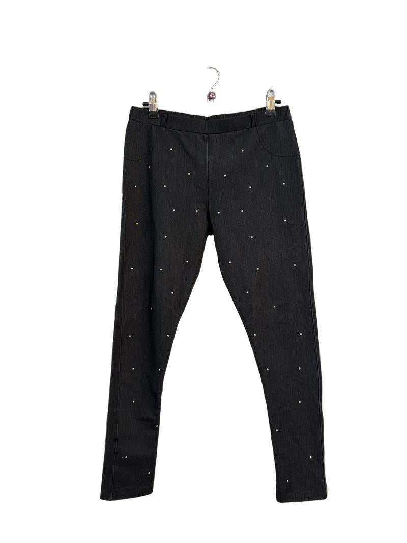 Preloved Indigo Collection - Marks & Spencer - Dark Navy Leggings With Rhinestones (13-14y)