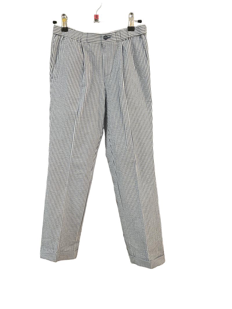 Preloved John Lewis - Blue White Pin Stripe Seersucker Trousers (10-11y)