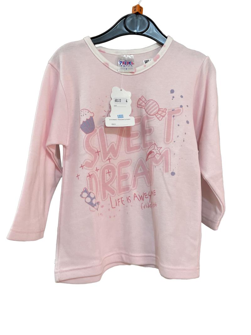 Preloved Fridel - Pink Sweet Dream Long-sleeved Top, NEW With Tags (4-5y)