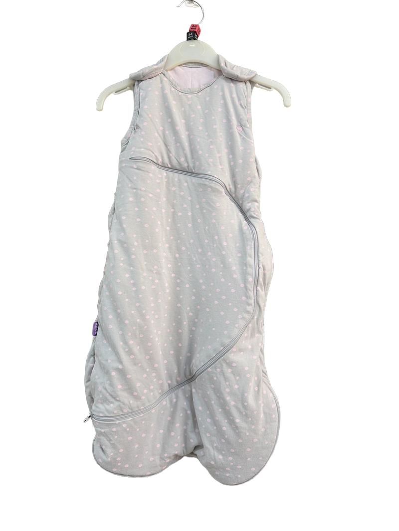 Preloved Snuz - Gray Pink Polka Dot Sleepsack, 2.5 Tog (0-3m, 3-6m, 0-6m)