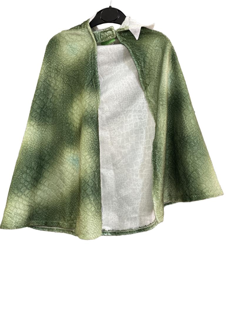 Preloved Zebra A/S - Green Dinosaur Hoodie Cape Larger