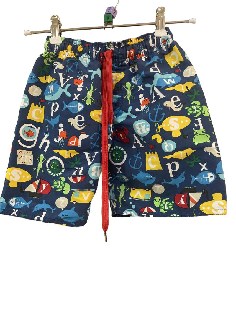 Preloved Wave Rat - Navy Alphabet Animal Swim Shorts, 52 Cm Waist (4-5y, 5-6y, 3-4y)