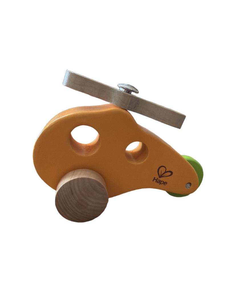 Preloved Toys - Orange Wooden Helicopter - Hape