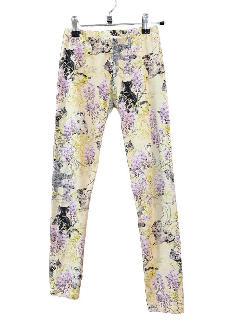 Preloved Molo - Yellow Kitten Print Leggings (12-13y)