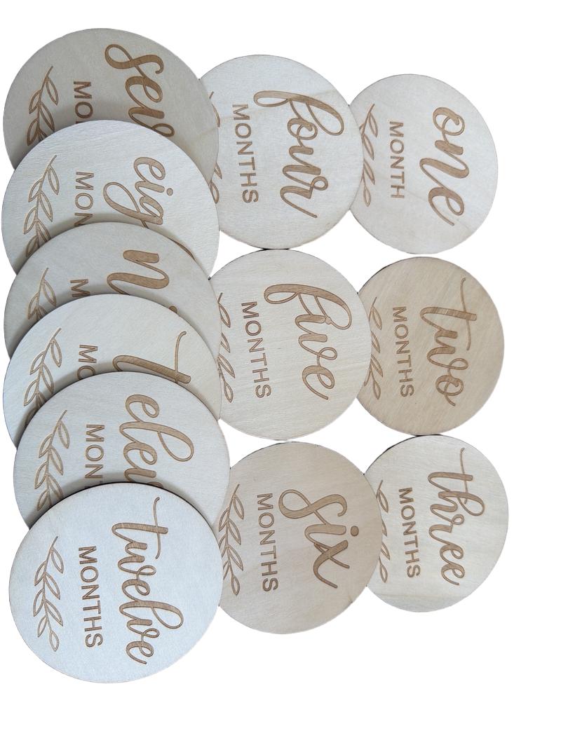 Preloved Unknown Brand - Wooden Baby Monthly Milestone Markers