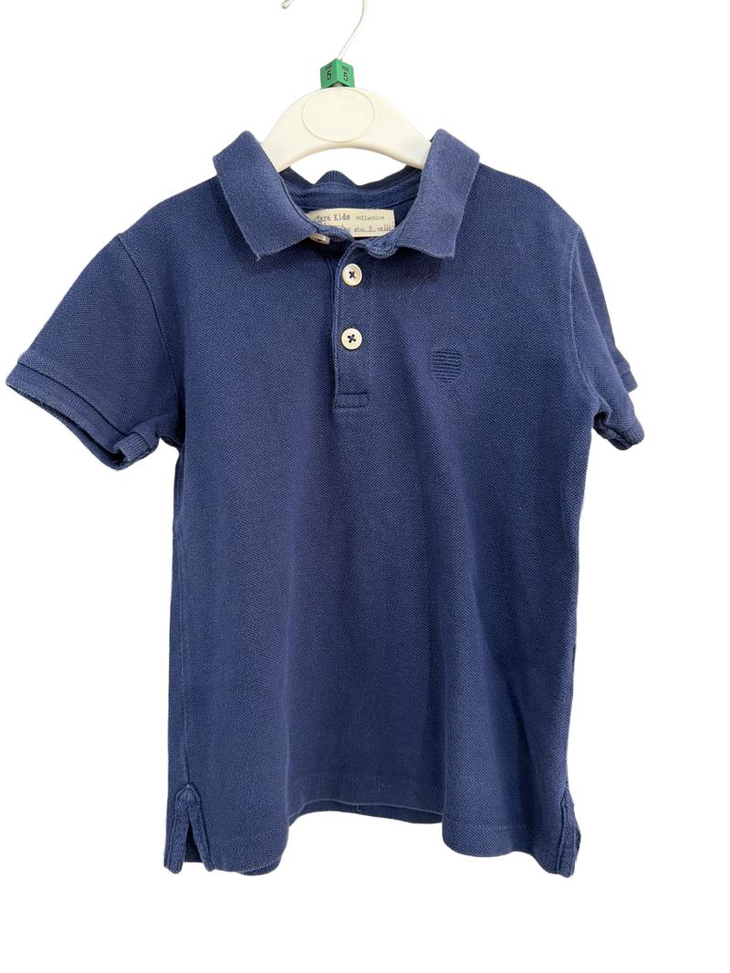 Preloved Zara Kids - Navy Short-sleeved Polo Shirt, 110 Cm (5-6y)