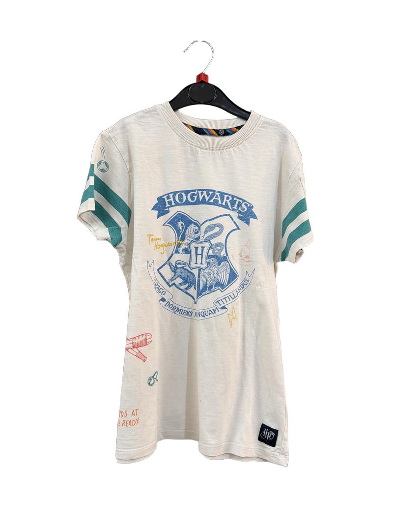Preloved Marks & Spencer - White Hogwarts Graphic T Shirt (8-9y)
