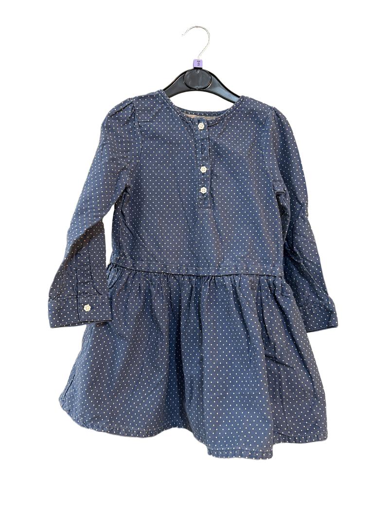 Preloved Mothercare - Navy Polka Dot Cotton Dress (3-4y)
