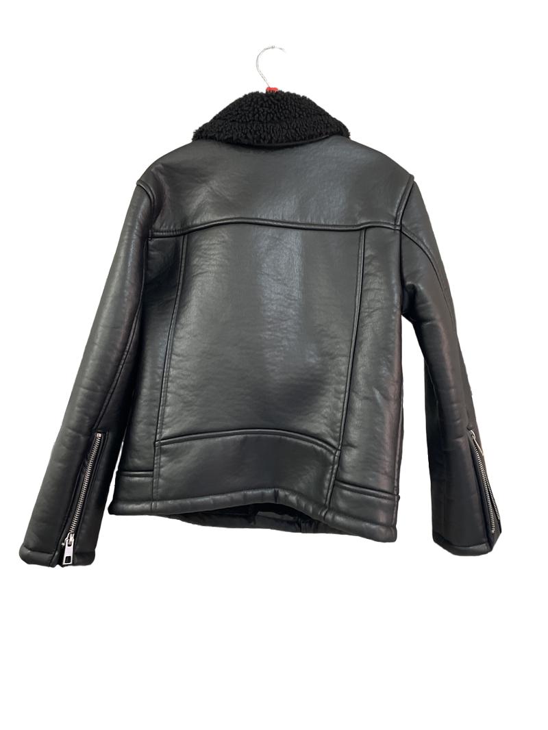 Preloved Zara - Black Bomber Motorcycle Jacket (8-9y)