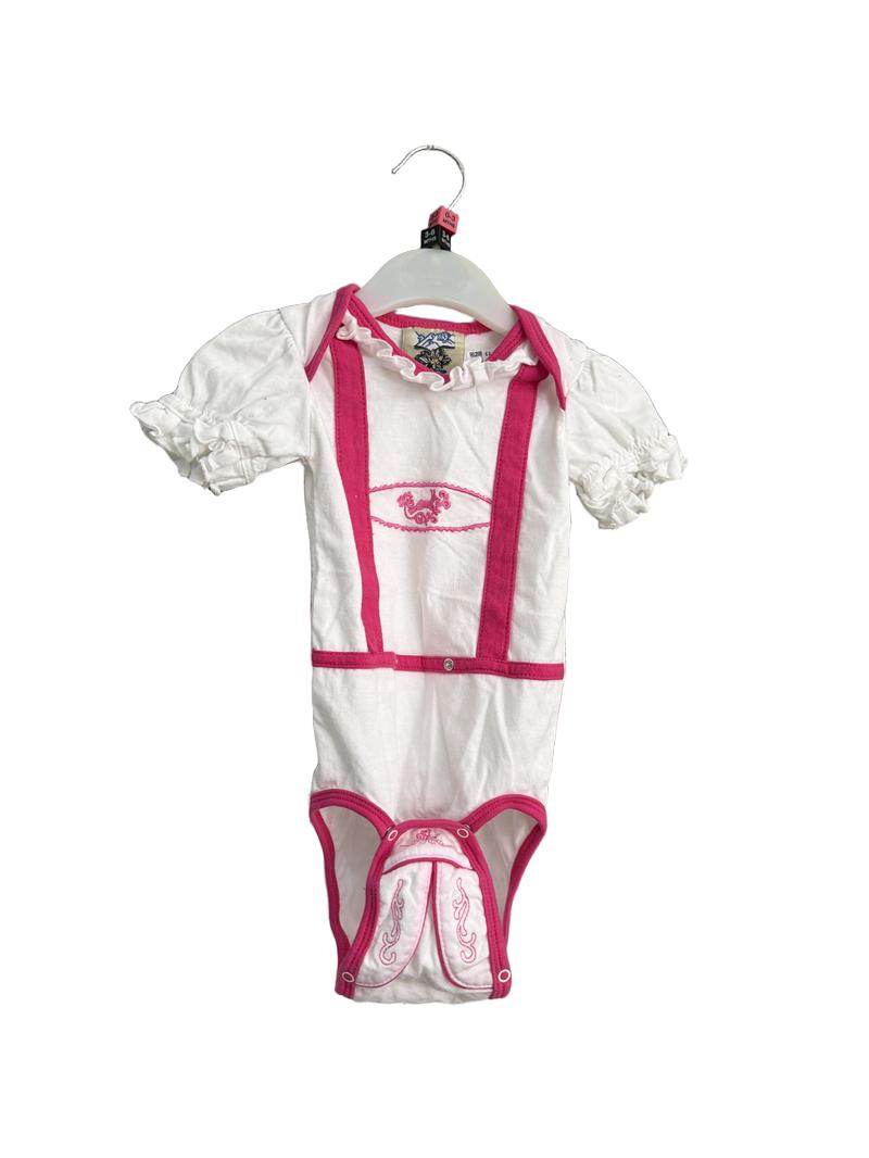 Preloved Usar-Trachten - Pink And White Dirndl Bodysuit For Oktoberfest Etc (3-6m, 0-3m, 6-12m)