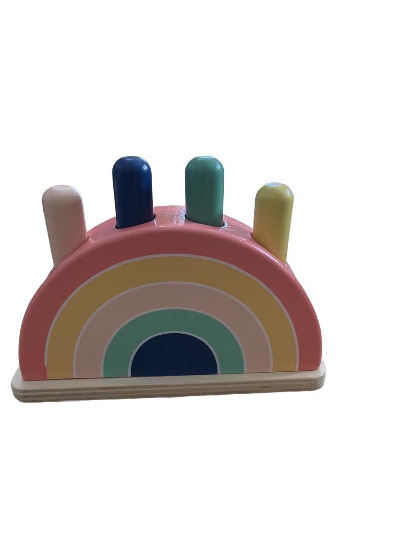 Preloved Toys - Wooden Rainbow Squeaky Pop Up Toy - Ideenwelt