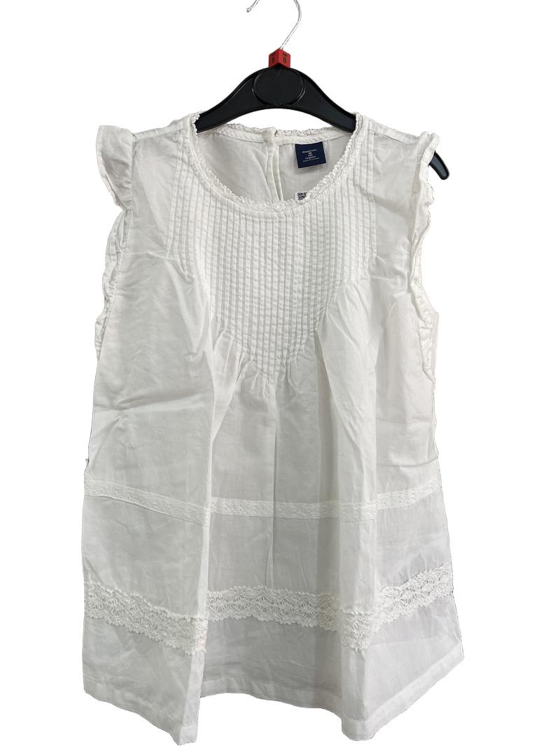 Preloved Gap Kids - White Sleeveless Pleated Top (8-9y)