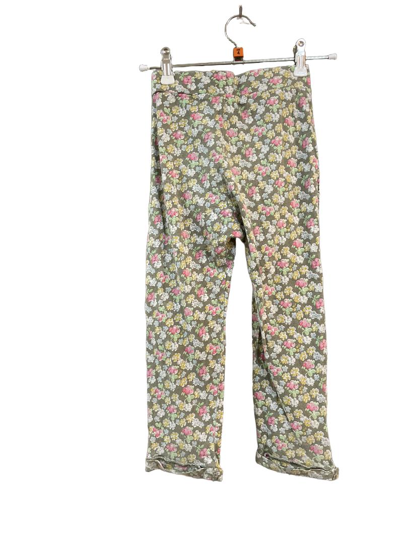 Preloved Next - Beige Pastel Floral Print Jersey Trousers (4-5y)