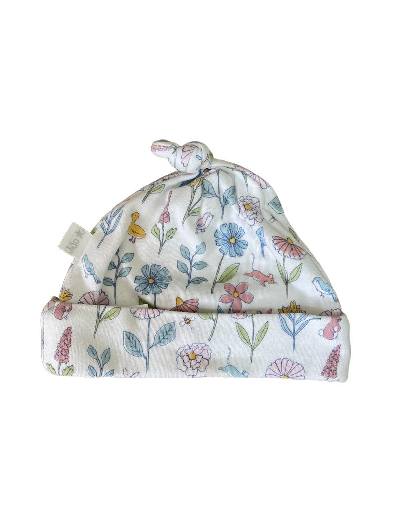 Preloved Jojo Maman Bebe - White Floral Matching Onesie, Jacket, And Hat (3-6m)