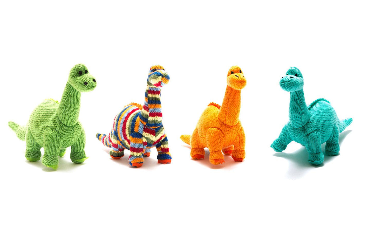 Dinosaur Baby Rattle Knitted Green Diplodocus