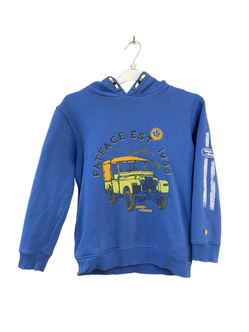 Preloved Fatface - Blue Land Rover Hoodie Sweatshirt (9-10y)