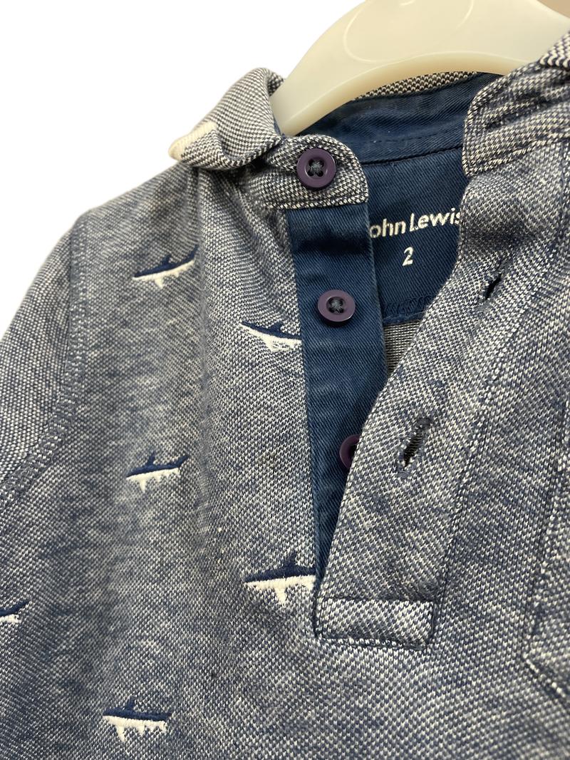 Preloved John Lewis - Blue Shark Polo Shirt (2-3y)