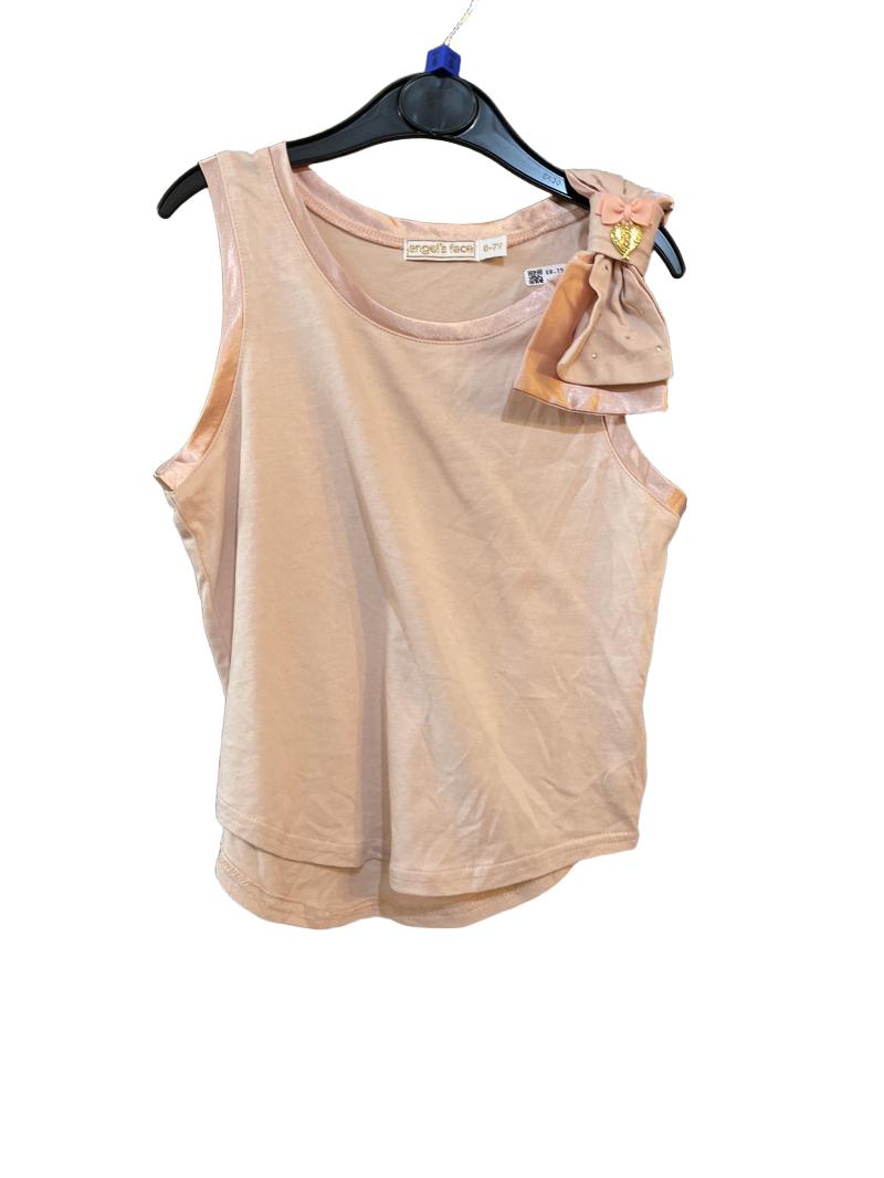 Preloved Angel's Face - Pink Sleeveless Bow Top (6-7y)