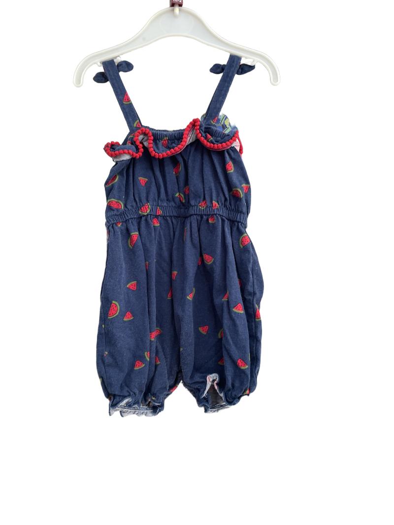 Preloved Carter's - Navy Watermelon Print Dungarees (18-24m)