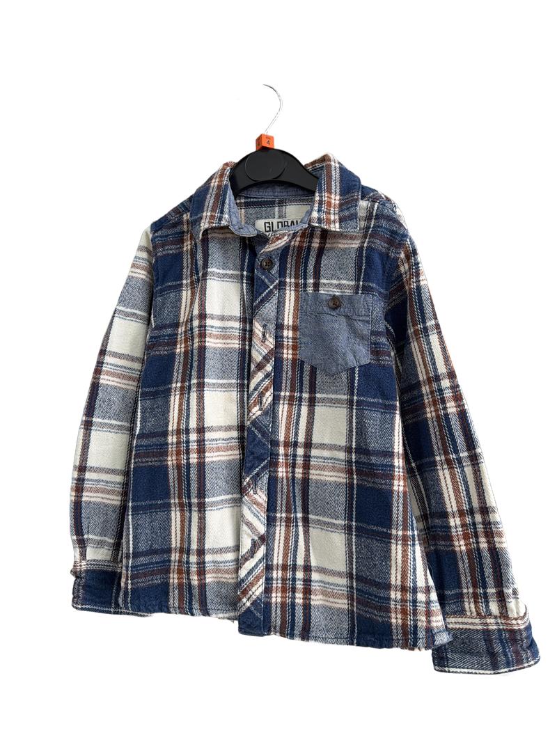 Preloved Matalan Retail Ltd - Blue Brown Check Shirt (4-5y)