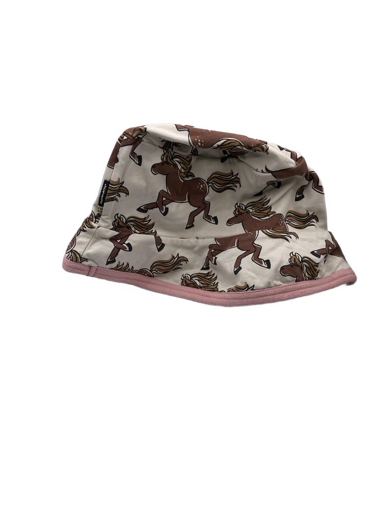 Preloved Maxomorra - Beige Brown Horse Bucket Hat Sun Hat, 9-12 Years (9-10y, 10-11y, 11-12y) - Accessories