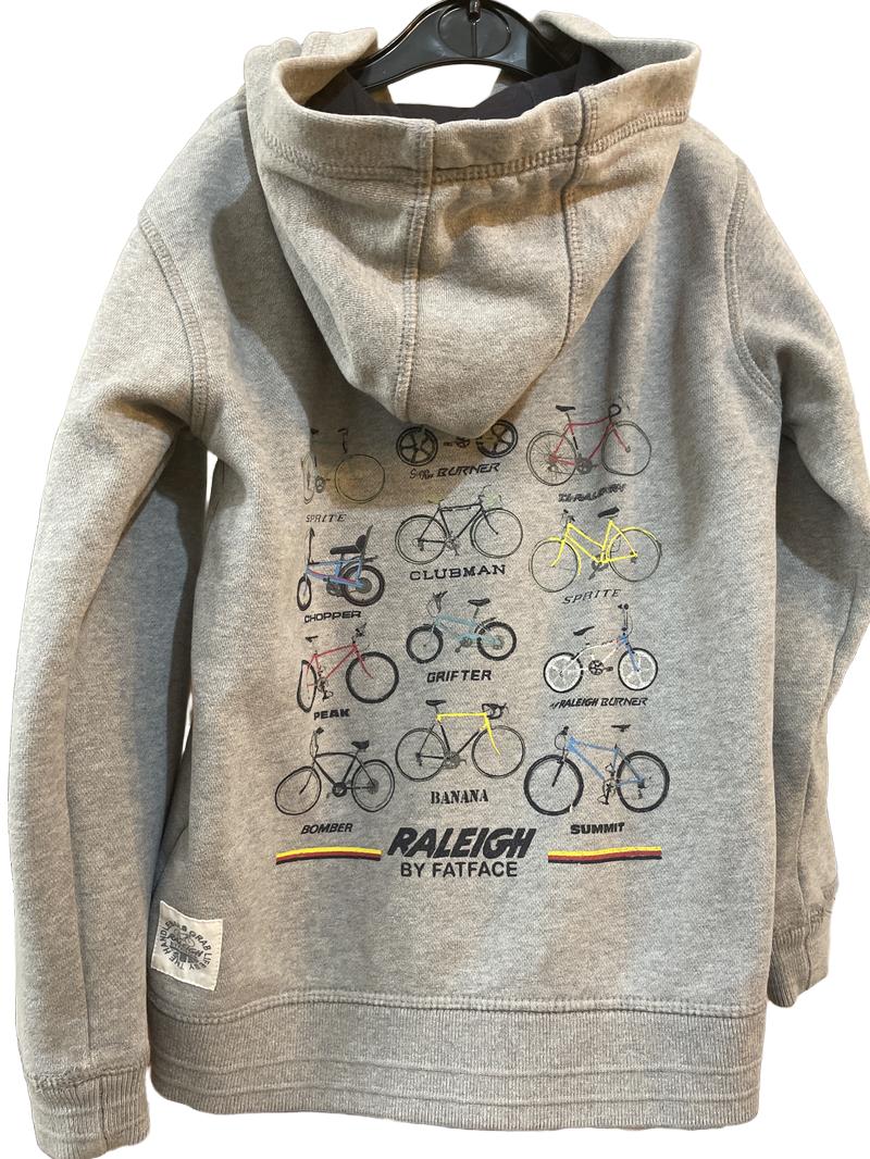 Preloved Fatface - Gray Raleigh Bicycle Zip Hoodie (7-8y)