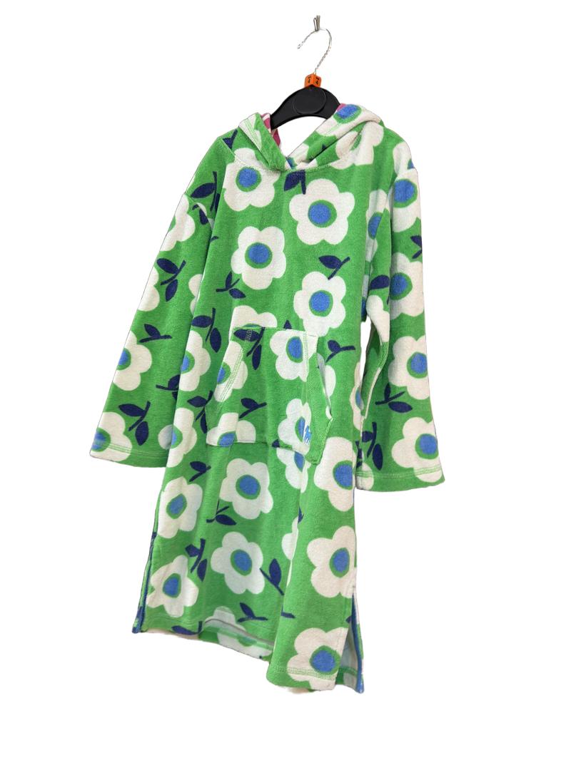 Preloved Mini Boden - Green Floral Print Towelling Robe (4-5y)