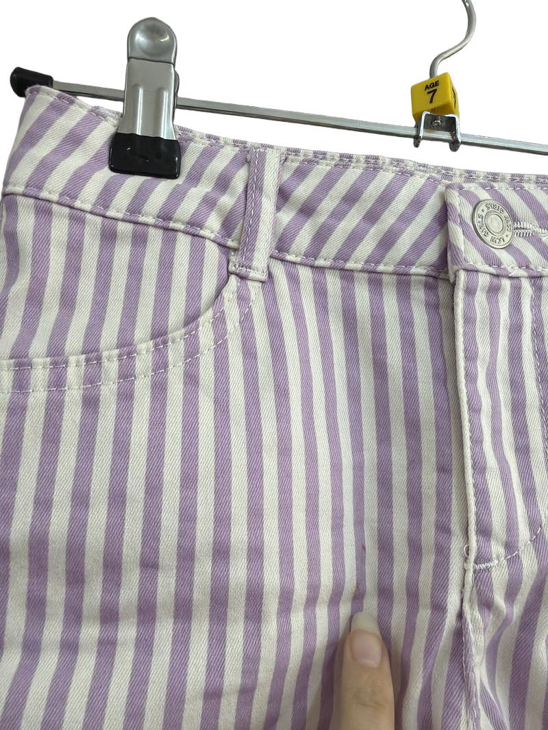 Preloved LC Waikiki - Purple White Stripe Shorts (7-8y)