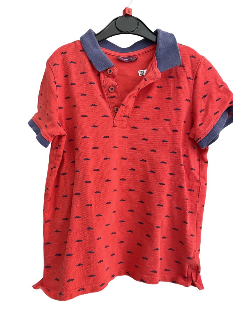 Preloved Sergent Major - Red Navy Car Polo Shirt (8-9y)
