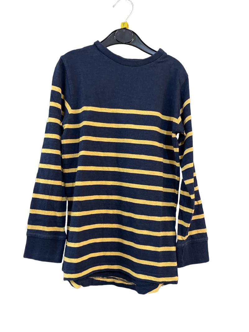 Preloved Next - Navy Yellow Stripe Long-sleeved Shirt (7-8y)