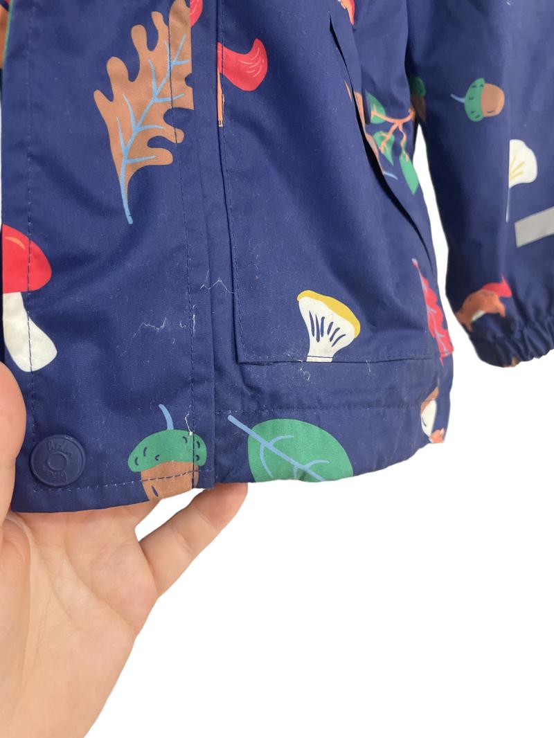 Preloved Mini Boden - Navy Waterproof Coat With Woodland Theme Print. (5-6y)