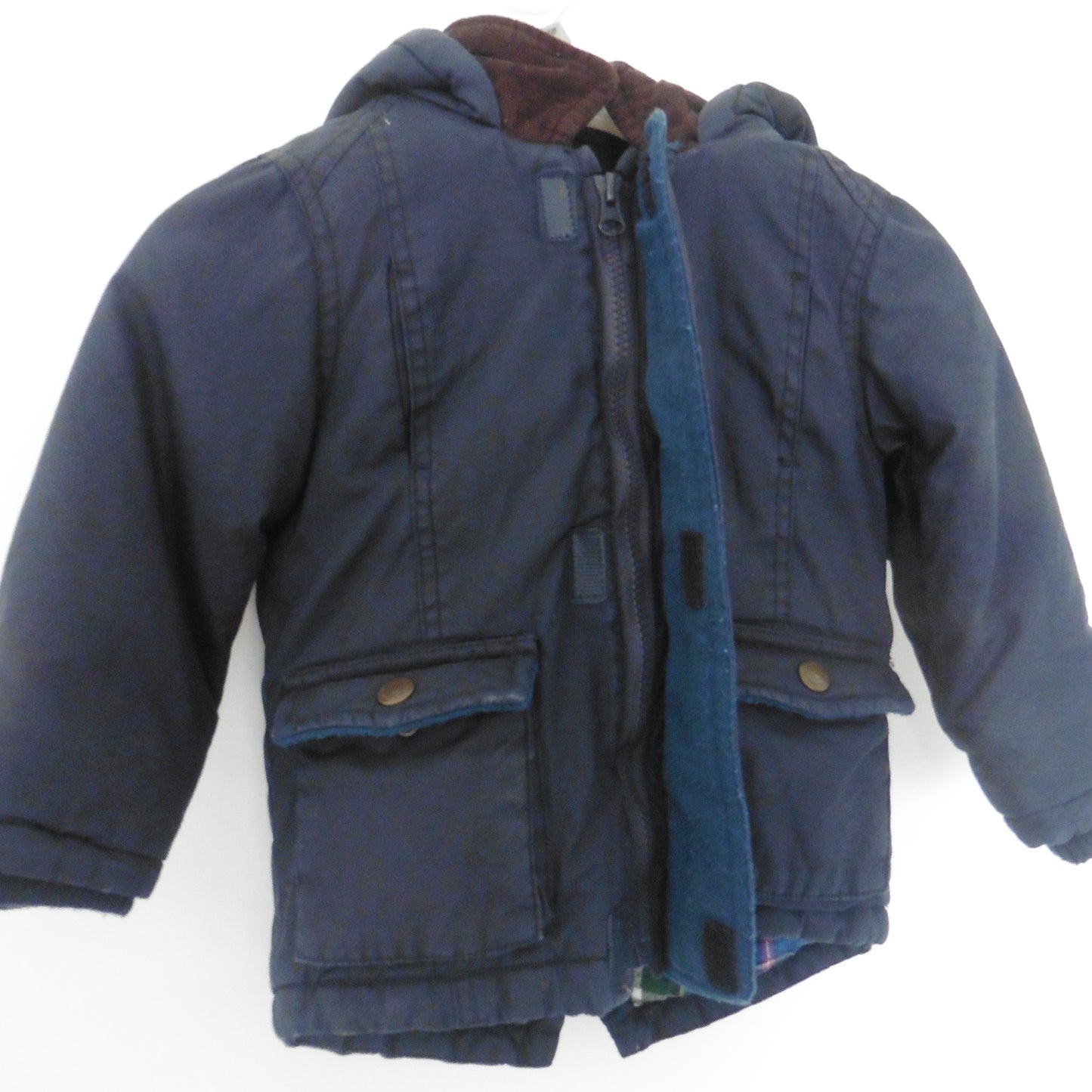 Preloved John Lewis Navy Hooded Coat 12-18m