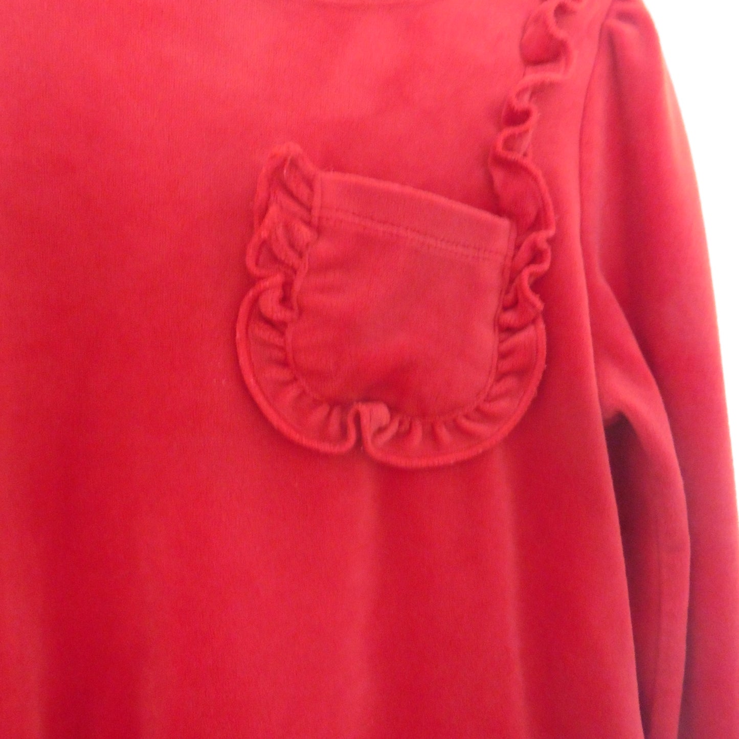 Preloved Polarn O Pyret Red Velour Dress 3-4y