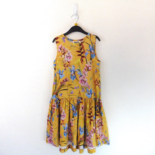 Molo Yellow dress with flowers 7-8y NEW