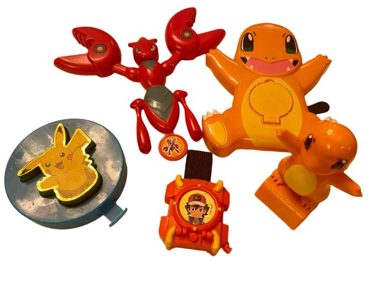 Pokemon figures, watch, and game bundle