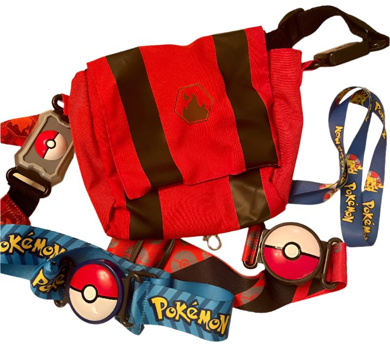 Pokemon trainer kit - carry case, Clip N Go belts, and lanyard bundle