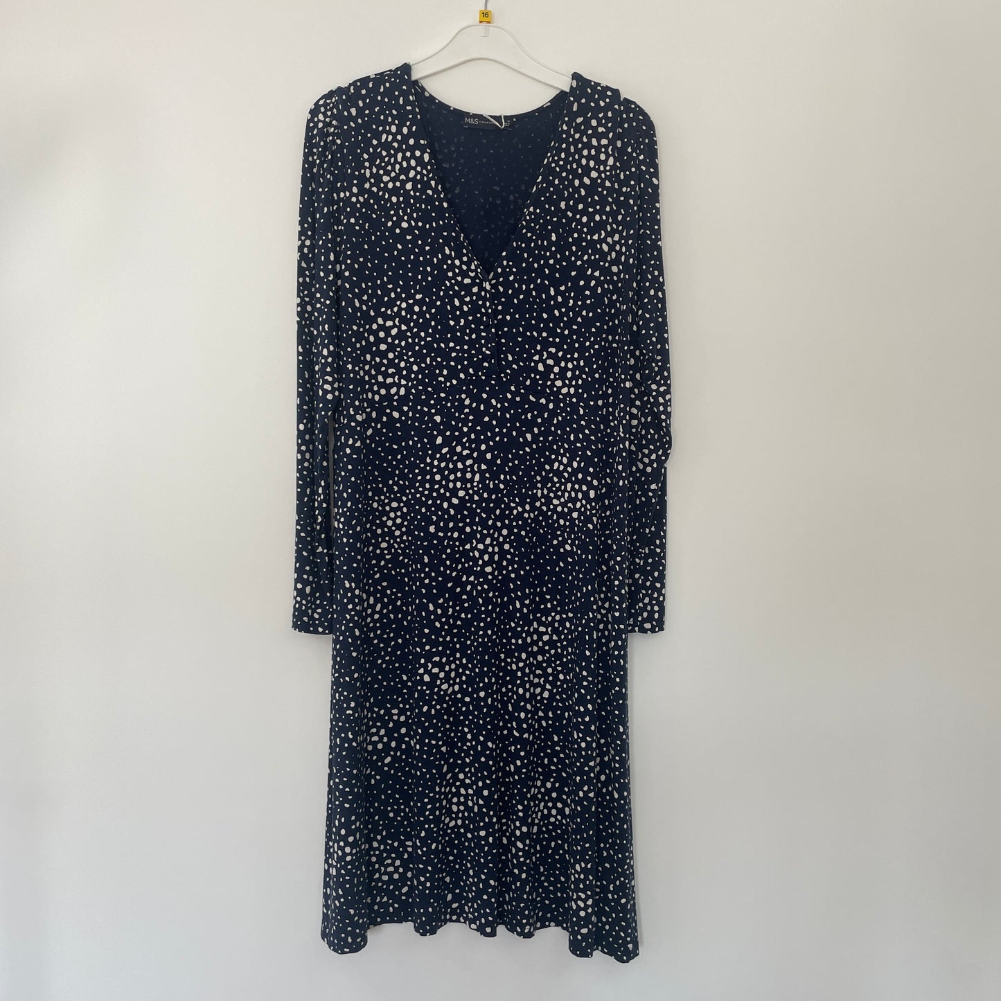 Preloved M&S Maternity & Nursing Dress Navy/White UK16